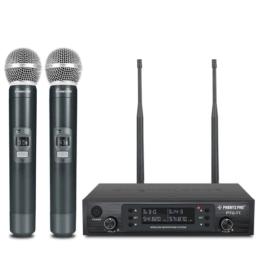 PTU-71-2H | Sistema de micrófono inalámbrico UHF dual con escaneo automático