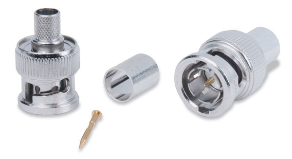 CONECTOR BNC MACHO 75 ohm, PARA RG6-U,- PARA CRIMPAR