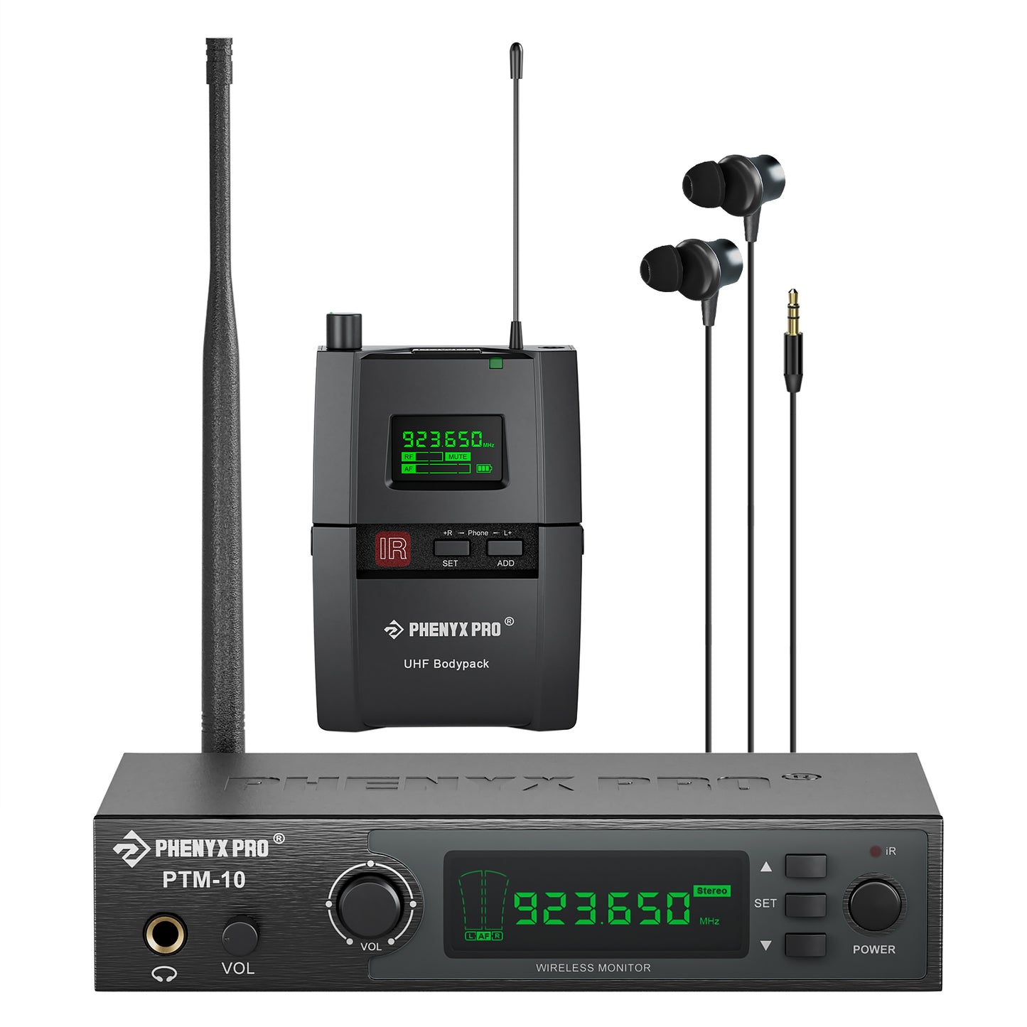 PTM-10-1B | Sistema de monitor intrauditivo inalámbrico estéreo UHF
