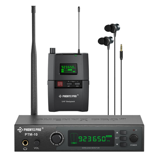 PTM-10-1B | Sistema de monitor intrauditivo inalámbrico estéreo UHF