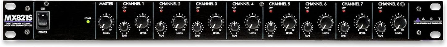MIXER 8 CANALES DE ENTRADAS DE 1U DE RACK MX821S